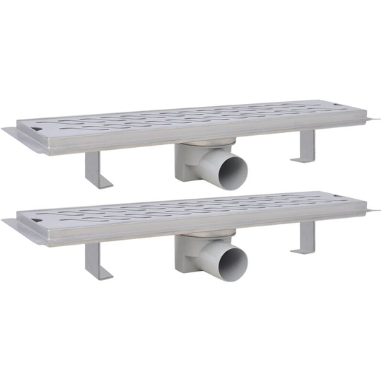 Vidaxl - Linear Shower Drain 2 pcs Wave 530x140 mm Stainless Steel