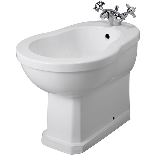 Richmond - White Ceramic Traditional Floorstanding Bathroom Bidet - 405mm x 390mm - Milano