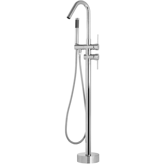 Beliani - Modern Freestanding Tub Bath Faucet Chromed Metal Silver Victoria - Silver
