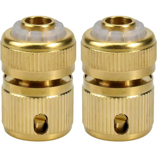 2 Pack Garden Hose Fittings 1/2' Solid Brass Quick Garden Hose Connectors Leak Proof Faucet Appliance Connection Adapters Quick and easy connection