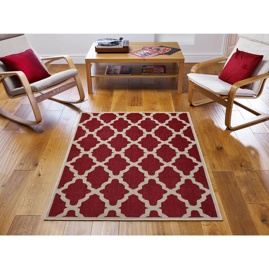 Conde Tufted Red/White Rug