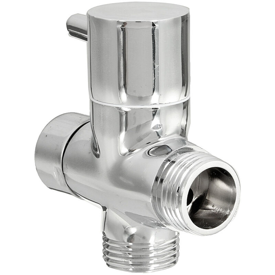 Chrome 3-Way Shower Head Diverter Valve Forshower Faucet T-Adapter Mohoo