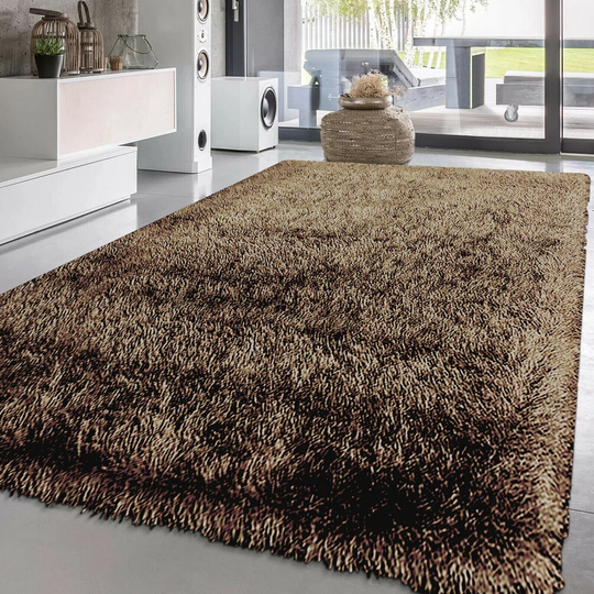 Goner Solid Colour Shaggy Coffee Indoor / Outdoor Area Rug
