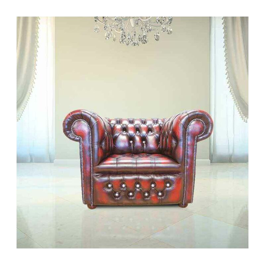 Chesterfield crystallized™ Elements Low Back ArmChair Oxblood Leather