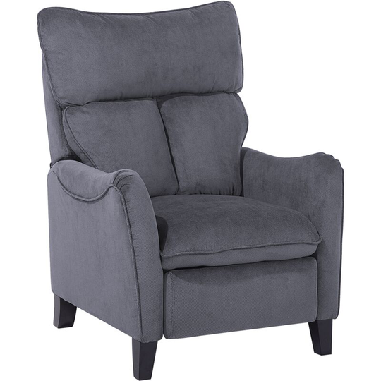 Beliani - Vintage Fabric Recliner Chair Manual Grey Polyester 3 Positions Royston - Grey