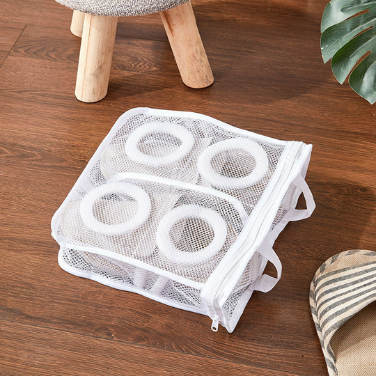 Washing Machine Shoes Bag Travel Shoe Storage bags Portable Mesh Laundry bag Anti-deformation Protective Clothes organizer white 28*8*24.5CM