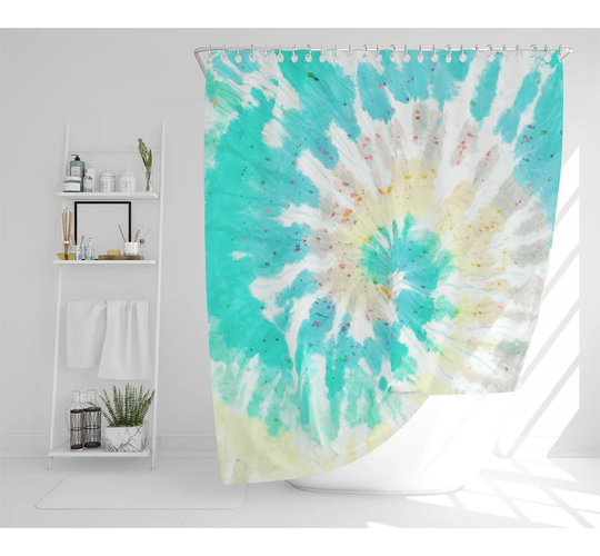 Tie Dye Pattern Shibori Print Designer Shower Curtain