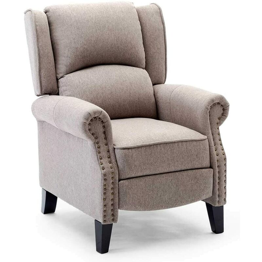 More4homes - charlotte modern fabric pushback recliner armchair sofa accent chair reclining (Pumice) - Pumice