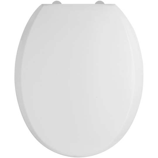 Luxury Round Thermoplastic Toilet Seat with Soft Close Hinges - White - Nuie