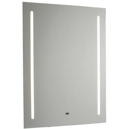 LED bathroom mirror Mirrored glass, Matt Silver effect paint 1 bulb 70cm
