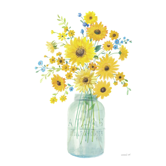 Sunshine Bouquet I Light in Jar by Danhui Nai - Wrapped Canvas Painting