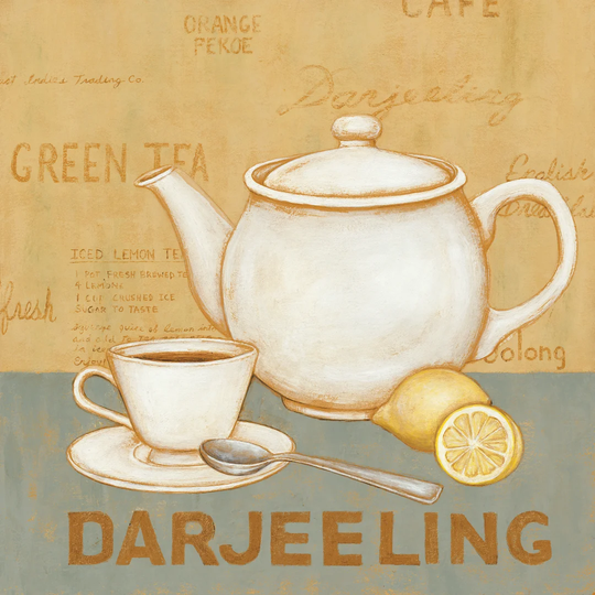Darjeeling Tea Teal by David Carter Brown - Wrapped Canvas Graphic Art Print