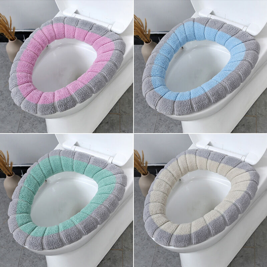 4pcs Universal Washable Toilet Seat Cushion Hot Stretch Toilet Seat Cover Thick Soft Fabric Toilet Seat Cover. Heated seat cover