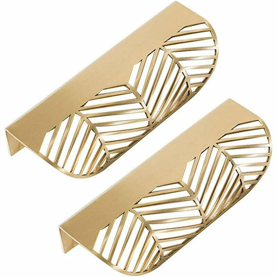 Morejieka - Leaf Shape Drawer Brass Handle Furniture Door Knob Pull Cabinet Cabinet Door Handle (2PCS)