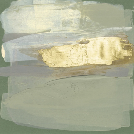 Sage and Gold Swipe II by Jennifer Goldberger - Wrapped Canvas Painting