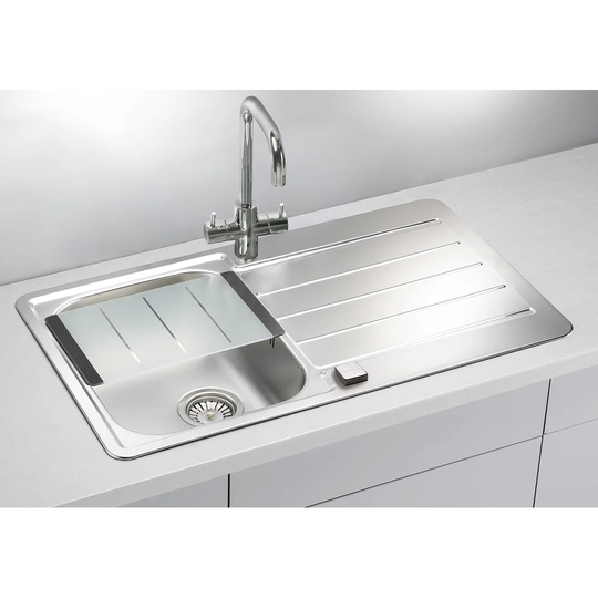Caden 86cm x 50cm Single Bowl Countertop Kitchen Sink with Taps