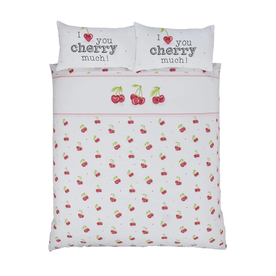 White Red 132 TC Duvet Cover Set