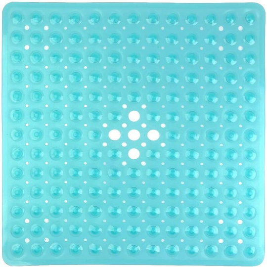 Perlerare - 53×53cm Square pvc Non-Slip Shower Mat, Bathroom Mat with Suction Cup Kitchen and Bathroom - Green