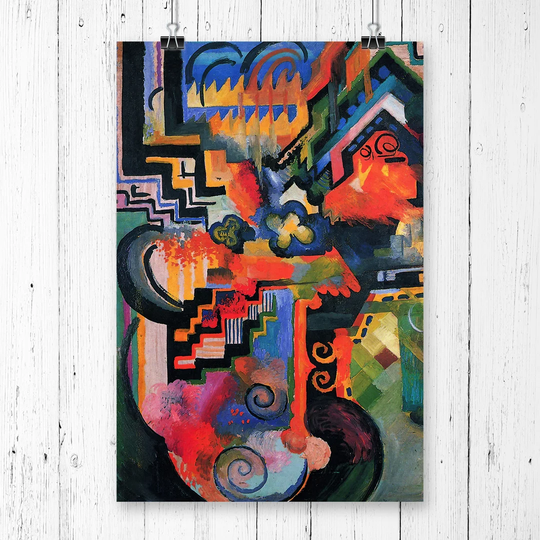 'Coloured Composition Forms -1' by August Macke Printing Print