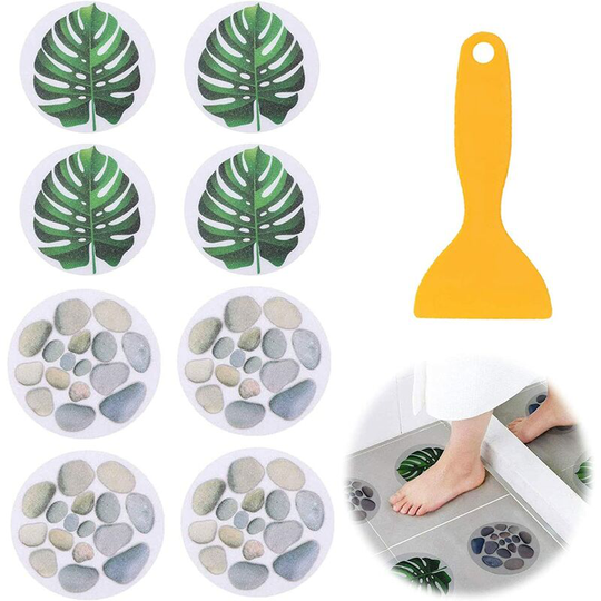 Perle Rare - Non-Slip Stickers with Scrapers Non-Slip Bathtub Stickers Bathroom Stickers Non-Slip Stickers Waterproof Stickers for Stairs Shower Room