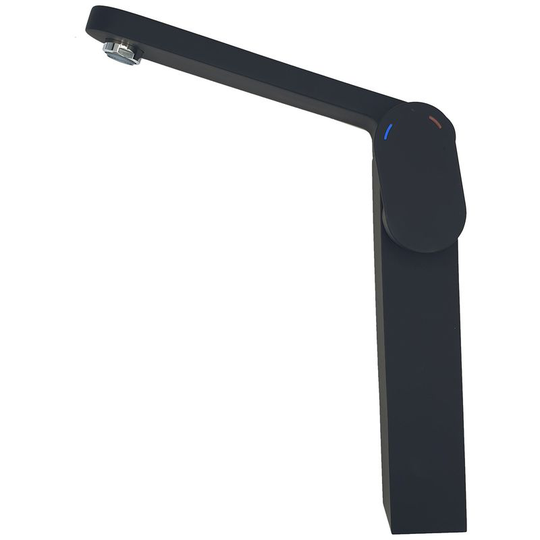 Bisk - Tall Black Bathroom Sink Modern Shaped Standing Mixer Faucet Single Lever Tap
