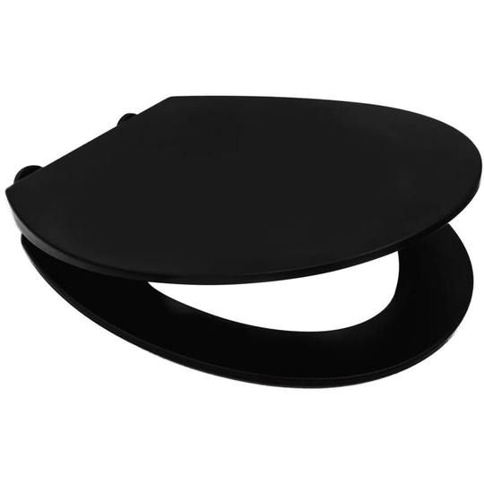 Toilet Seat Memphis with Soft-close Black Matt Ridder White