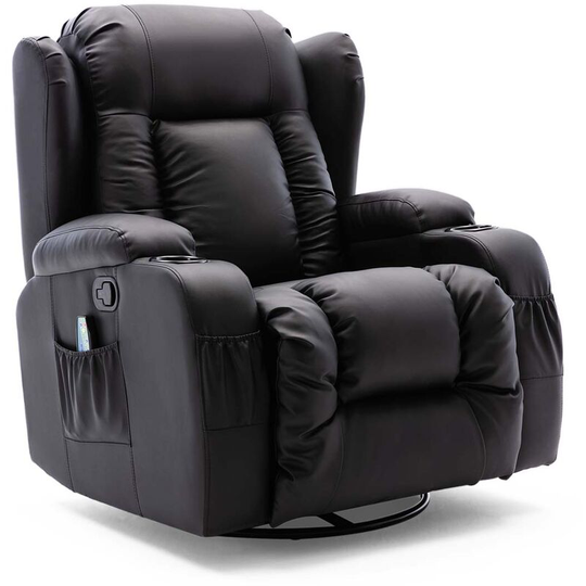 More4homes - caesar high back manual bond grade leather recliner 3+2+1 suite sofa armchair set black 1 seater - Black