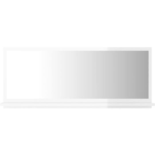 Bathroom Mirror High Gloss White 90x10.5x37 cm Engineered Wood vidaXL - White