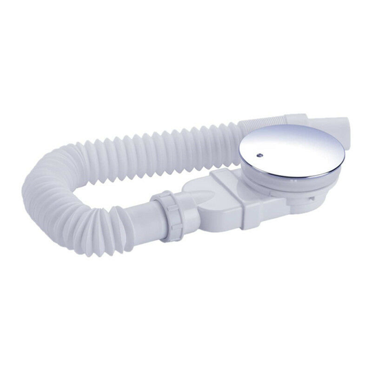 Bet Extra flat shower drain 90 mm - Drain hole kit for shower tray, shower siphon with anti-odor system, hair strainer, flexible hose