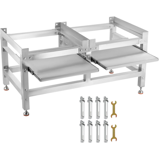 Vevor - Washing Machine Stand 300LBS, Double Tray Washer Pedestals 25x25Inch, Pedestal for Washer and Dryer Stand, Aluminum Washing Machine Base with