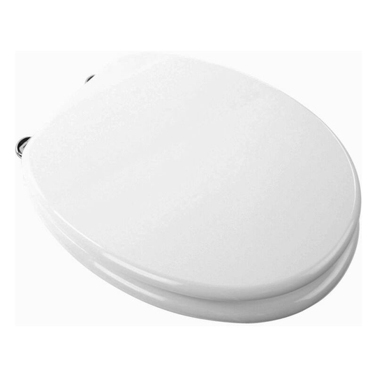 Anit Bacterial Whit Wooden Anti-Bac Toilet Seat Chrome Plated Hinge Wood Veneer