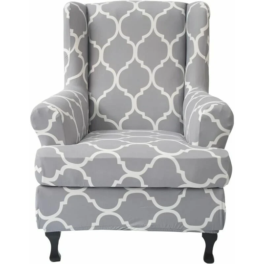 Sofa Cover Printed Wing Back Armchair 2pcs Stretch Spandex Couch Furniture Protector for Living roomWing Chair Cover Wing Back Chair Cover Cover