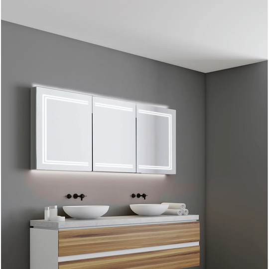 Edge 120cm x 70cm Surface Mount Mirror Cabinet with Lighting