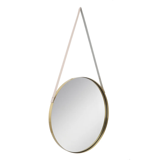 Juli Round Metal Framed Wall Mounted Accent Mirror in Gold