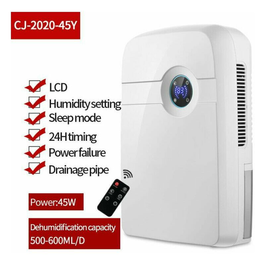 Kartokner - Air Purifying Function Bedroom Electric Dehumidifier Air Bathroom45W Dehumidifiers with Drain Hose and 2500ml Water Tank for Home Office