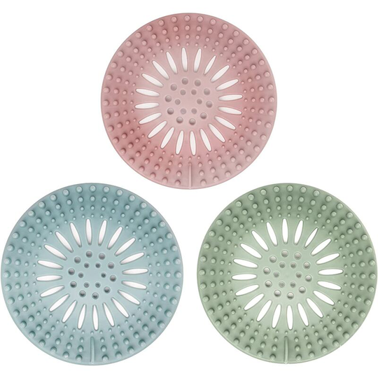 Ilovemilan - Hair Catcher Durable Silicone Hair Stopper Shower Drain Covers Easy to Install and Clean Suit for Bathroom Bathtub and Kitchen 3 Pack
