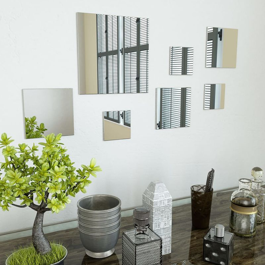 Hommoo 7 Piece Wall Mirror Set Square Glass VD11645