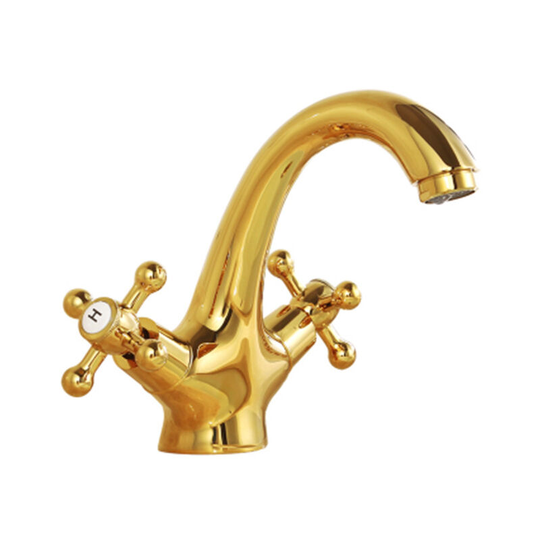 All copper hot and cold water faucet European antique faucet bathroom gold sink faucet double handle faucet single hole faucet