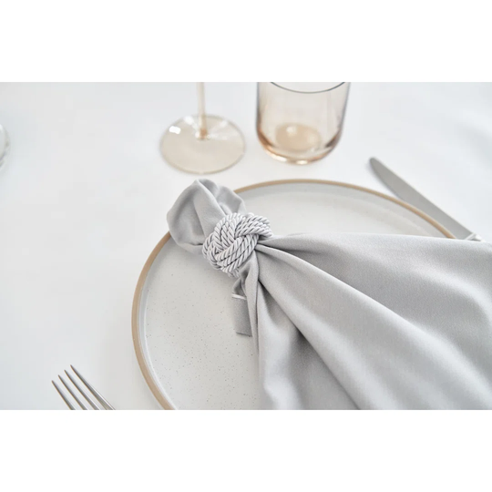 Napkin Rings "Cord" Silver, 6 Pcs.