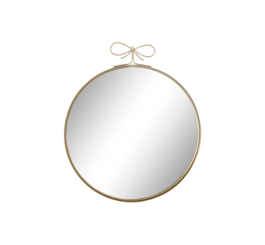 Elleny Round Metal Framed Wall Mounted Accent Mirror in Gold