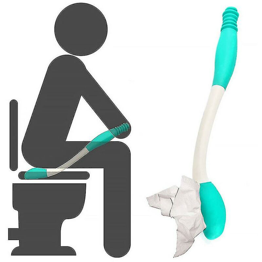 Long Handle Reach Comfort Bottom Wiper Self Wipe Assist Holder Toilet Paper Tissue Grip Self Wipe Aid Motion Assistance Helper