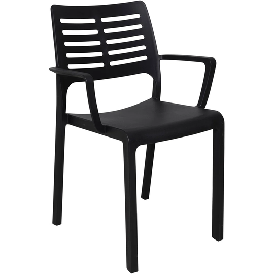 Stackable Outdoor Chair, Made In Italy, 58X53x82 Cm, Anthracite Color