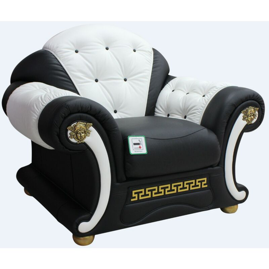 Versace Armchair Sofa Genuine Italian Black White Leather Offer