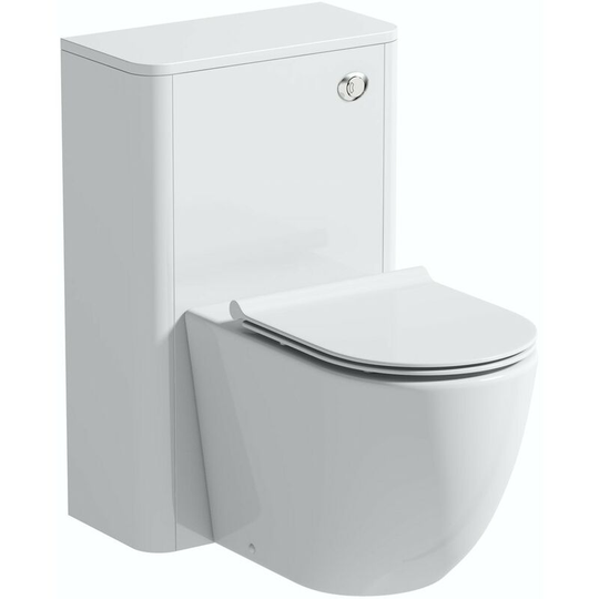 Mode - Harrison white back to wall unit and rimless toilet with slimline soft close seat - White