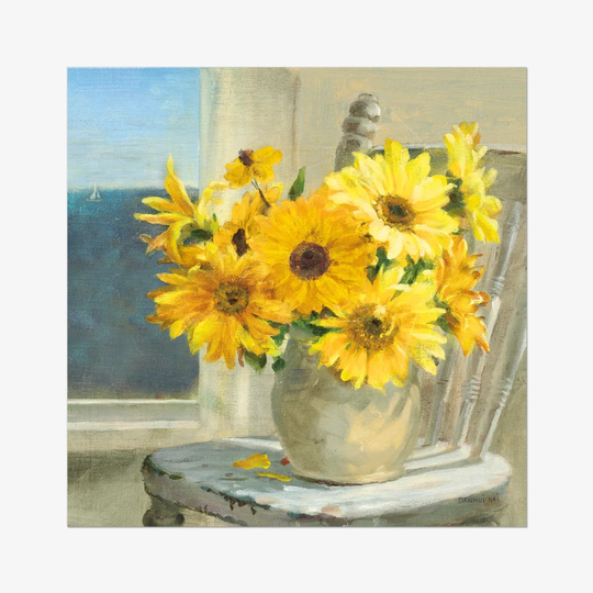 Sunflowers by the Sea Crop Light by Danhui Nai - Wrapped Canvas Painting