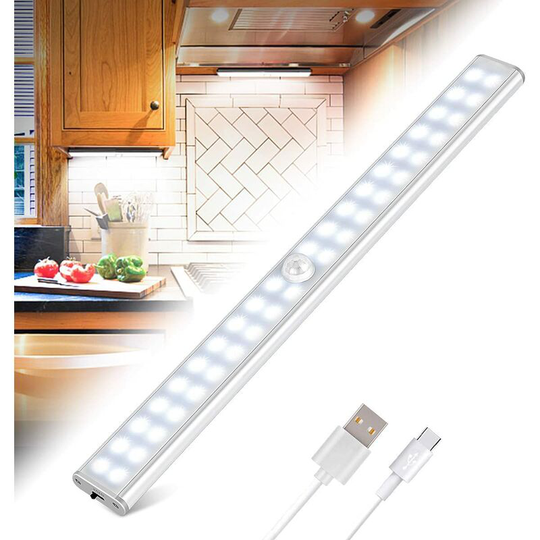 Under Cabinet Lights, 40 led Motion Sensor Closet Lights, Wireless Rechargeable Cabinet Closet Lights, Self-adhesive Magnetic Night Lights, Anywhere