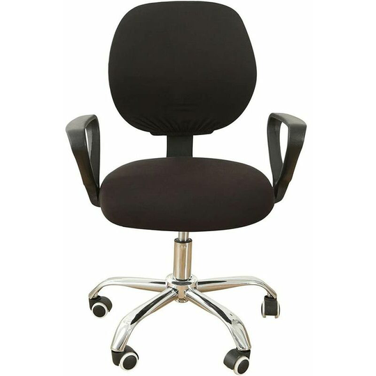 Elastic Office Chair Cover for Computer Stretch Swivel Chair Cover Work Armchair Cover Black
