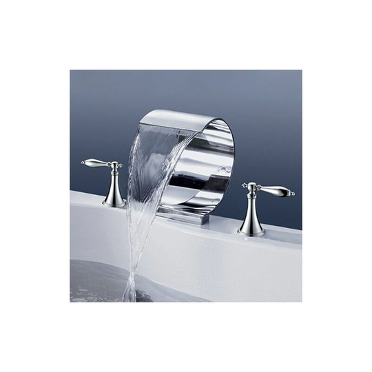 Sophisticated Two Lever Deck Mount Tub Faucet in Polished Chrome