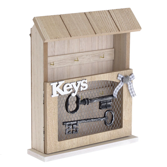 WOODEN KEY BOX NATURAL 21X6X27