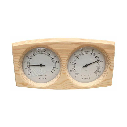 Thermometer hygrometer pine wood for sauna sauna background sauna accessory